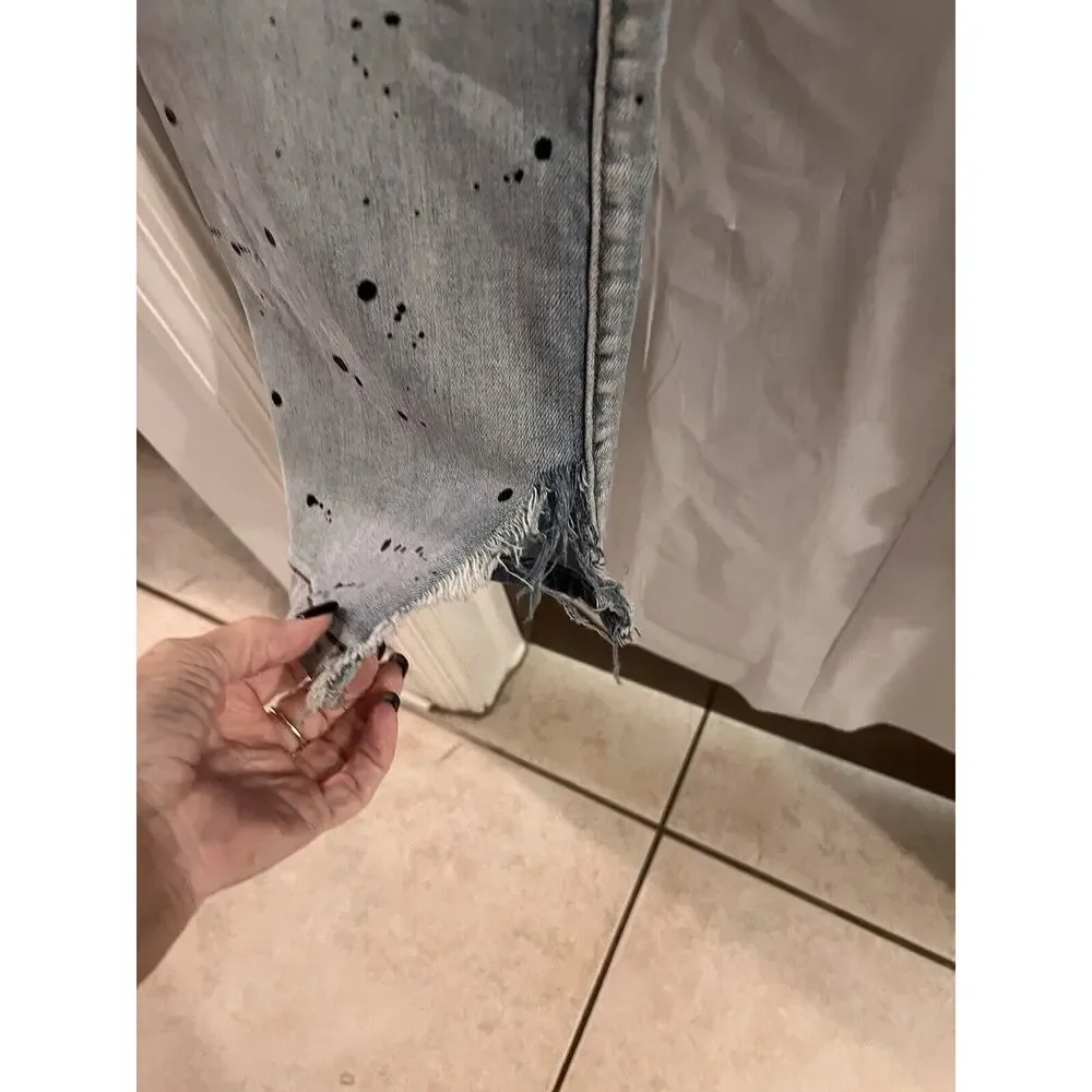 Sugarhill Running From The Demons Men’s Skinny Jeans Paint Splattered Sz 34